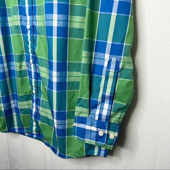 PENDLETON / green blue plaid long sleeve button down casual shirt / S - Picture 4 of 7